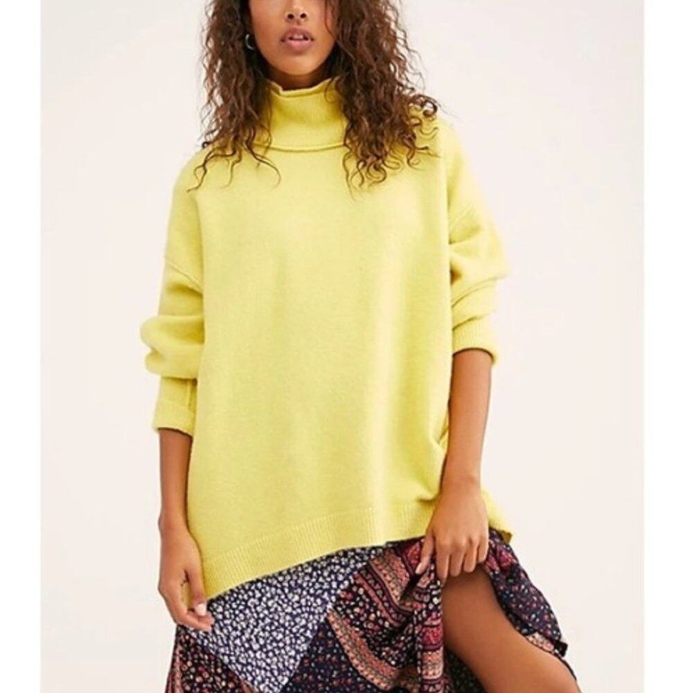 Free People Afterglow Mock Neck Oversized Sweater
